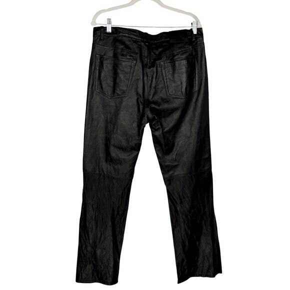 Calvin Klein Jeans Vintage 90s Y2K 100% Leather Soft Flexible Lined Pants Sz 14 - Picture 2 of 14